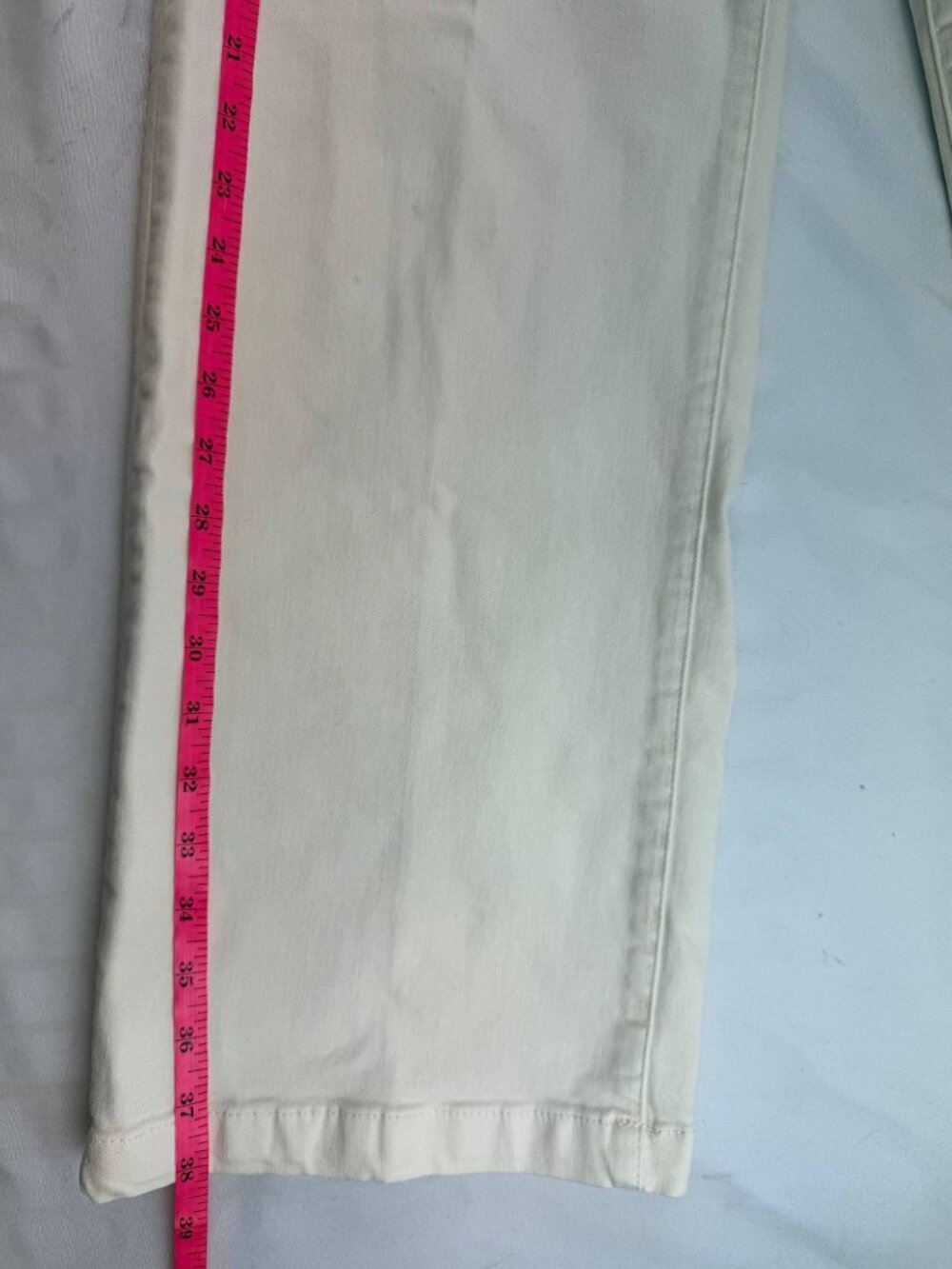 Paige Carly Wide-Leg Jeans w/ Waistband Tie Ivory Size 26 - Picture 9 of 11